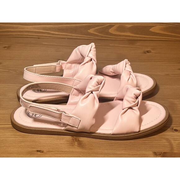 Wonder Nation Big Girls Pink Double Knot Sandals Non Marking Comfort Size 5 NWT - Picture 3 of 10